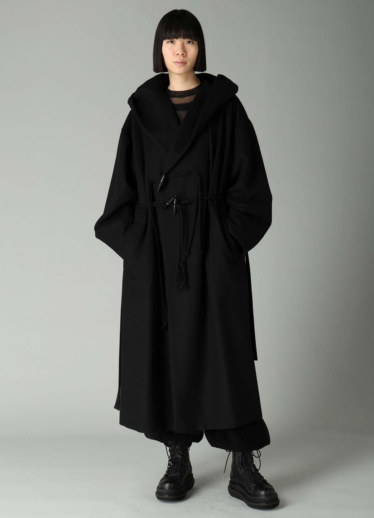 MELTON HOODED DUFFLE COAT
