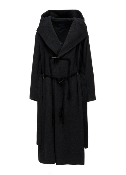 CASHMERE MIXED BEAVER HOODED DUFFLE COAT