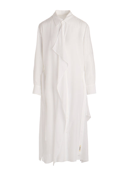 CELLULOSE POPLIN DRAPED SHIRT DRESS