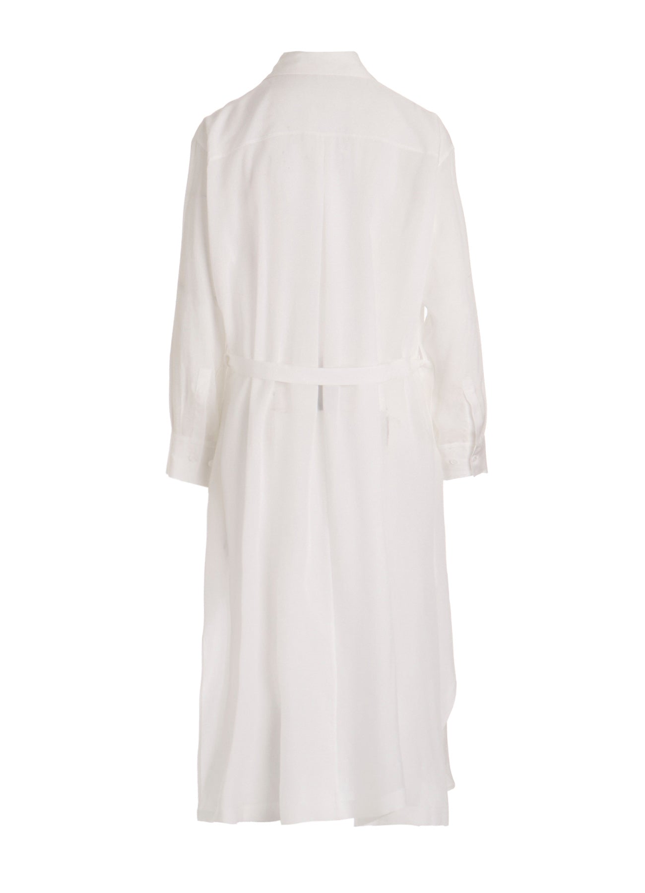 CELLULOSE POPLIN DRAPED SHIRT DRESS