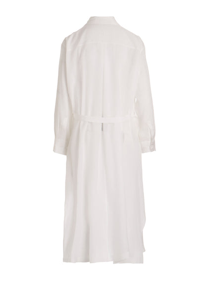 CELLULOSE POPLIN DRAPED SHIRT DRESS