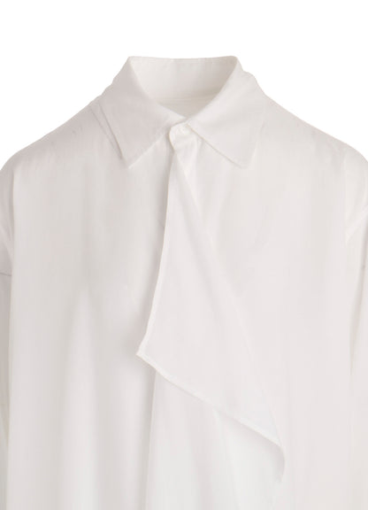 CELLULOSE POPLIN DRAPED SHIRT DRESS