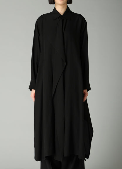 CELLULOSE POPLIN DRAPED SHIRT DRESS