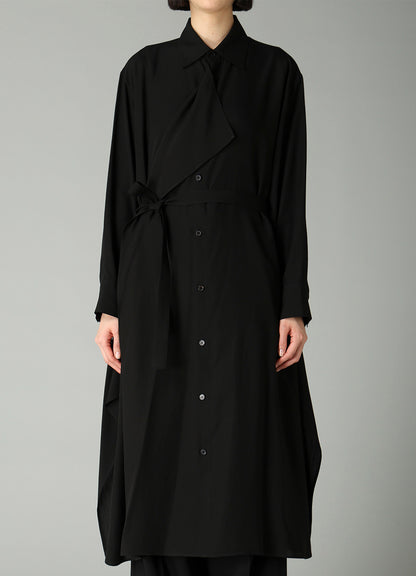 CELLULOSE POPLIN DRAPED SHIRT DRESS