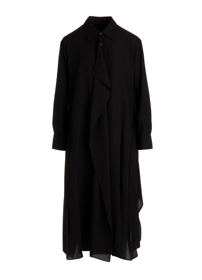 CELLULOSE POPLIN DRAPED SHIRT DRESS