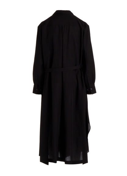 CELLULOSE POPLIN DRAPED SHIRT DRESS