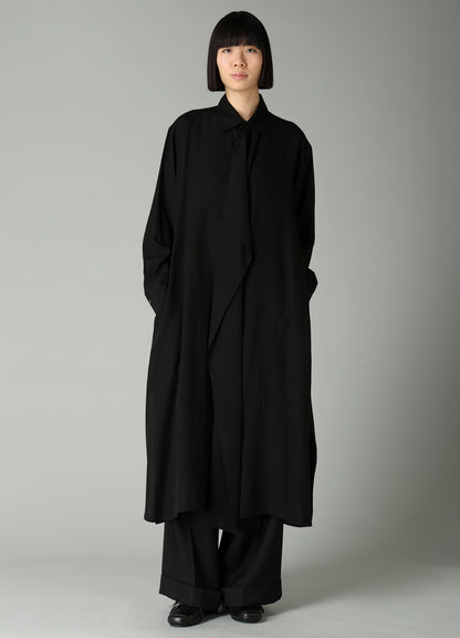 CELLULOSE POPLIN DRAPED SHIRT DRESS