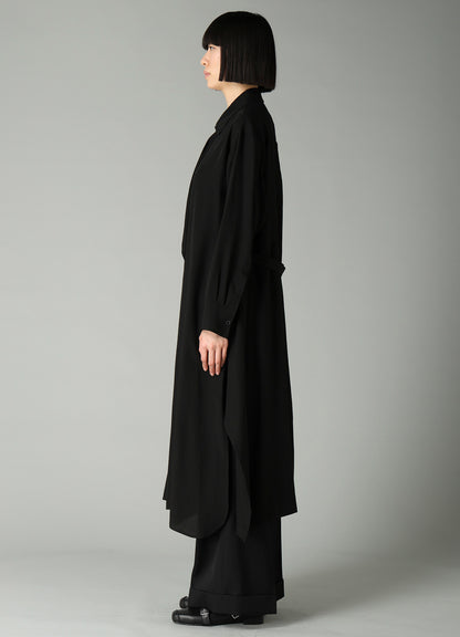 CELLULOSE POPLIN DRAPED SHIRT DRESS