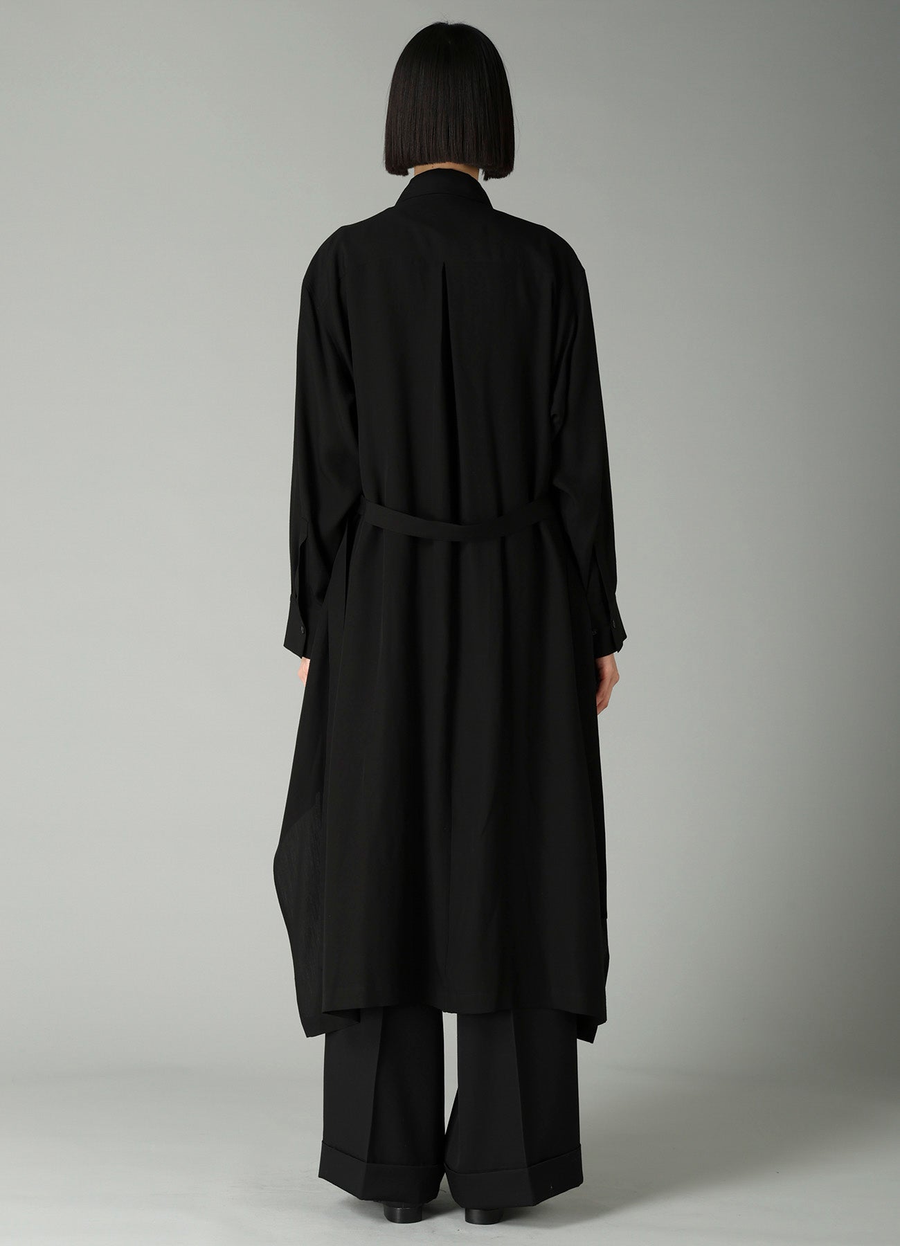 CELLULOSE POPLIN DRAPED SHIRT DRESS
