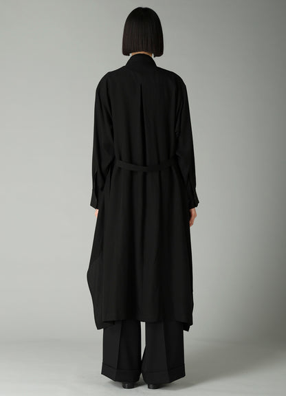 CELLULOSE POPLIN DRAPED SHIRT DRESS
