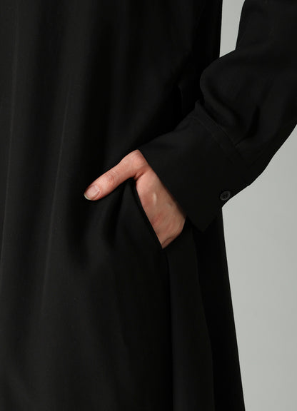 CELLULOSE POPLIN DRAPED SHIRT DRESS