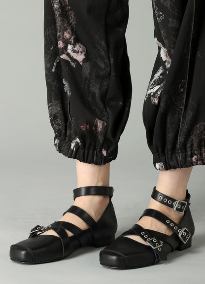 OIL SMOOTH LEATHER 3 STRAPS PUMPS