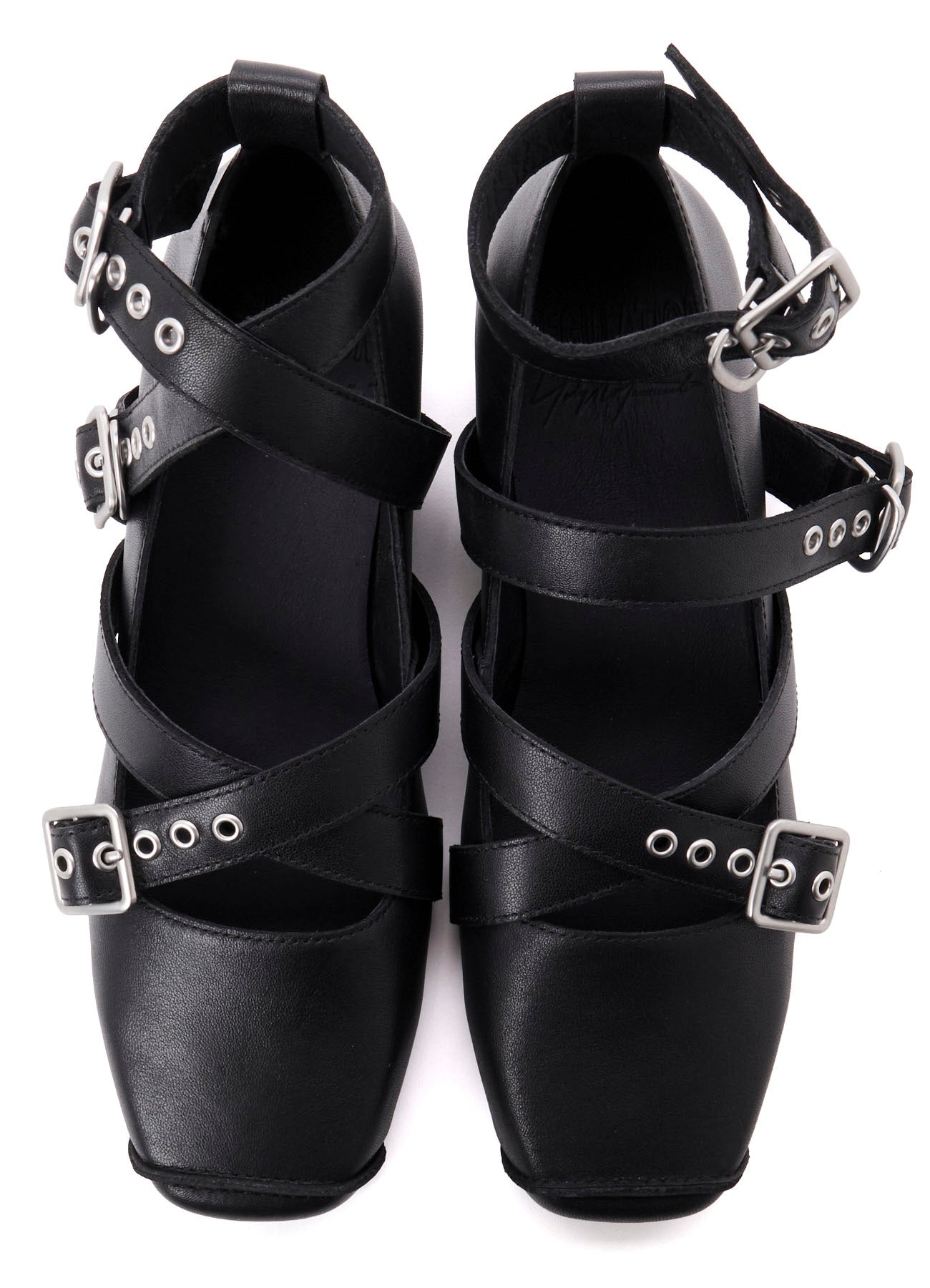 OIL SMOOTH LEATHER 3 STRAPS PUMPS