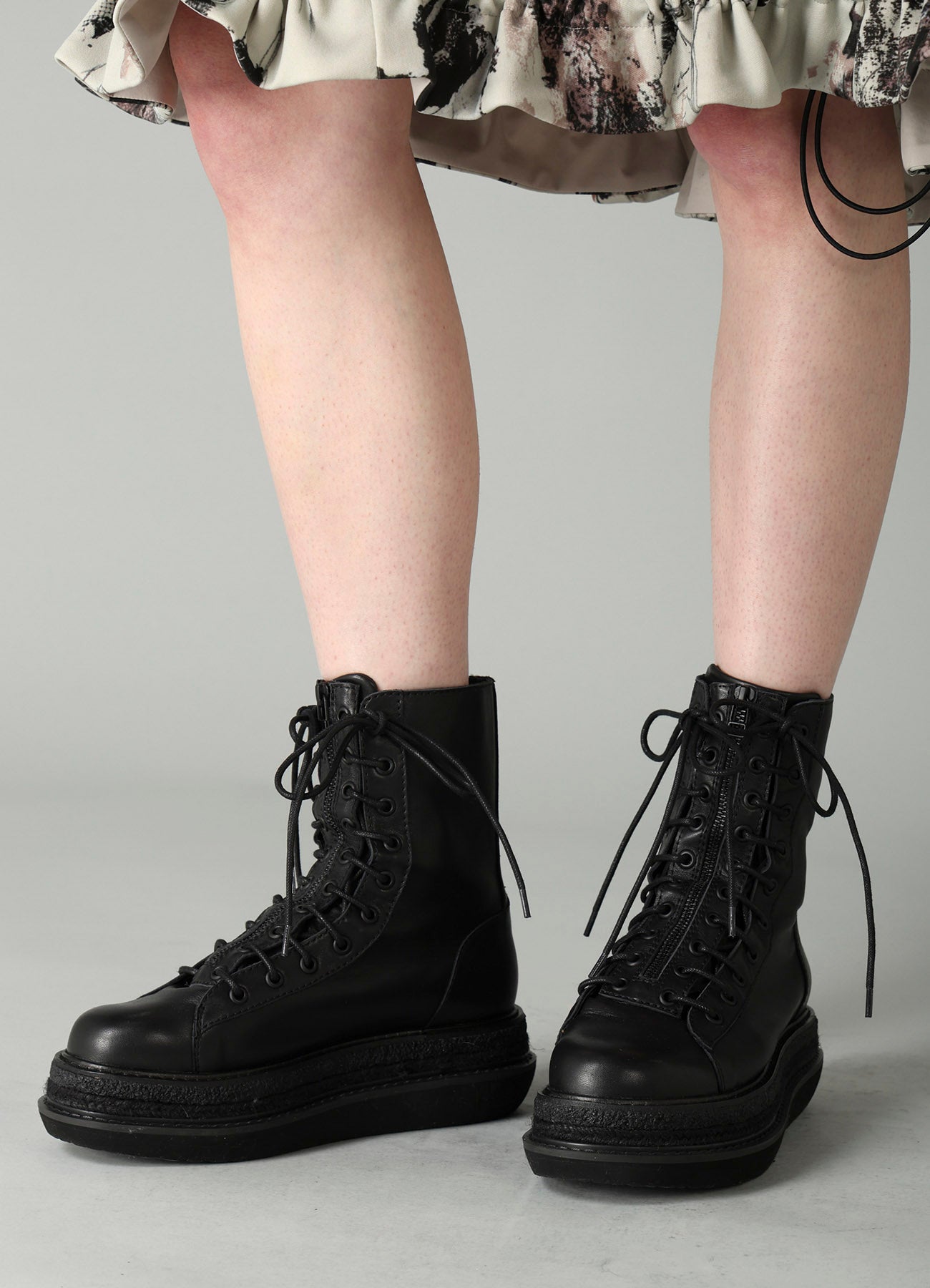 SOFT OIL LEATHER A F ZIP MILITARY BOOTS