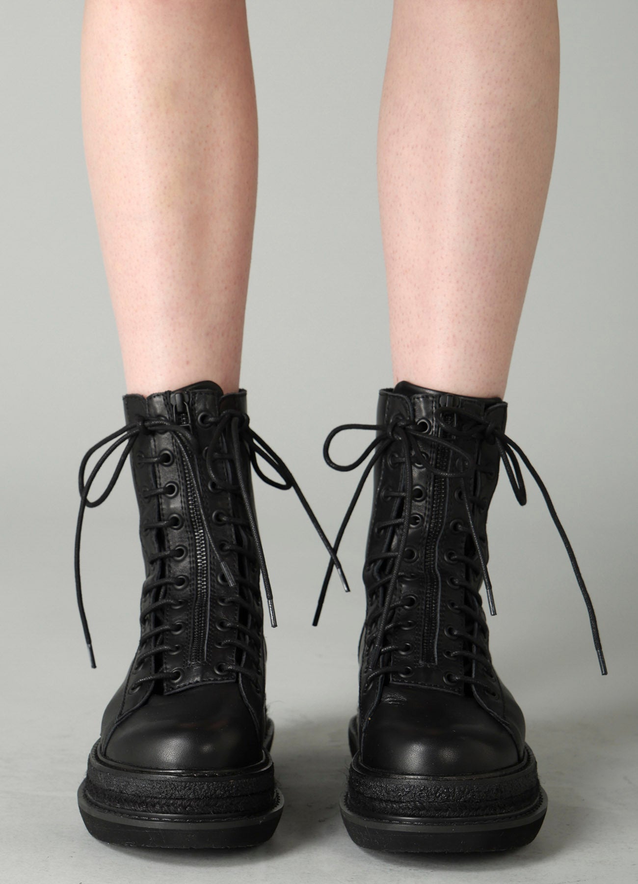 SOFT OIL LEATHER A F ZIP MILITARY BOOTS
