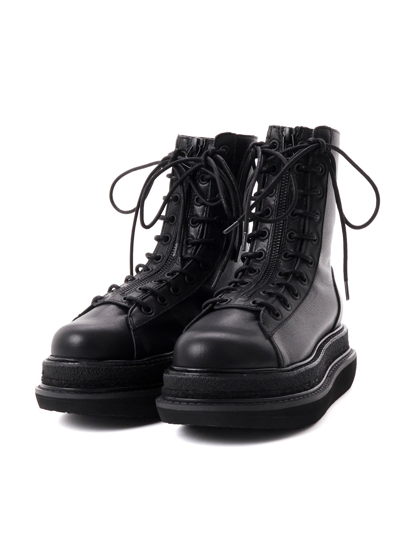 SOFT OIL LEATHER A F ZIP MILITARY BOOTS