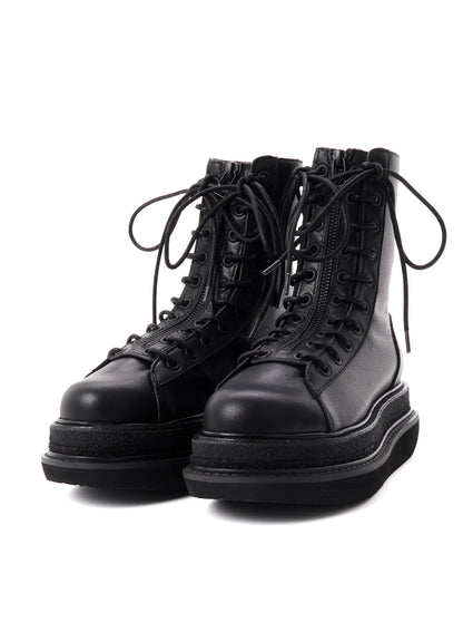 SOFT OIL LEATHER A F ZIP MILITARY BOOTS