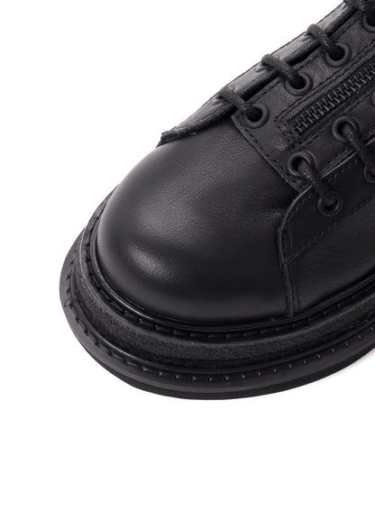 SOFT OIL LEATHER A F ZIP MILITARY BOOTS