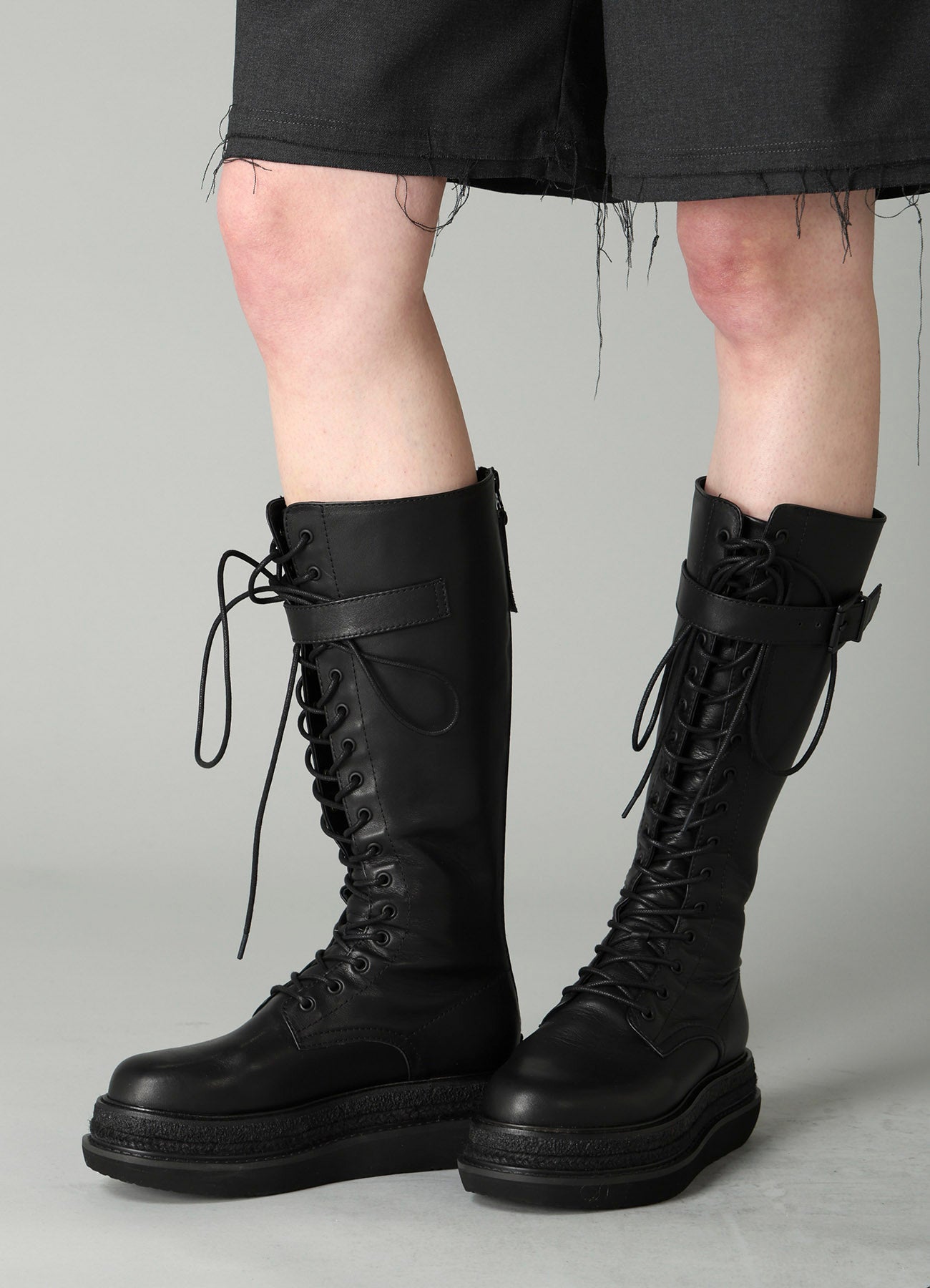 SOFT OIL LEATHER B LONG LACE UP BOOTS – THE SHOP YOHJI YAMAMOTO