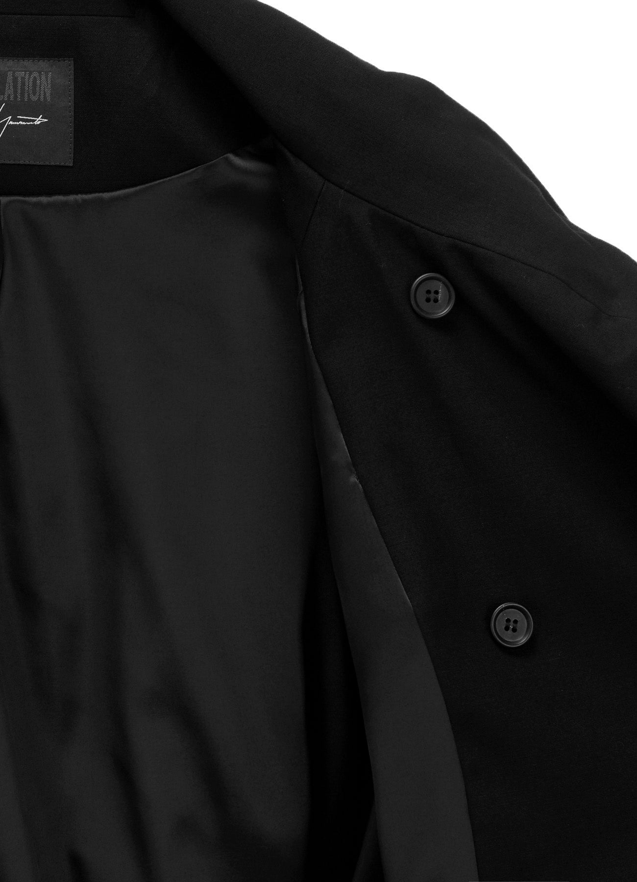 MILITARY BACKSIDE SATIN SHORT TRENCH JACKET – THE SHOP YOHJI YAMAMOTO