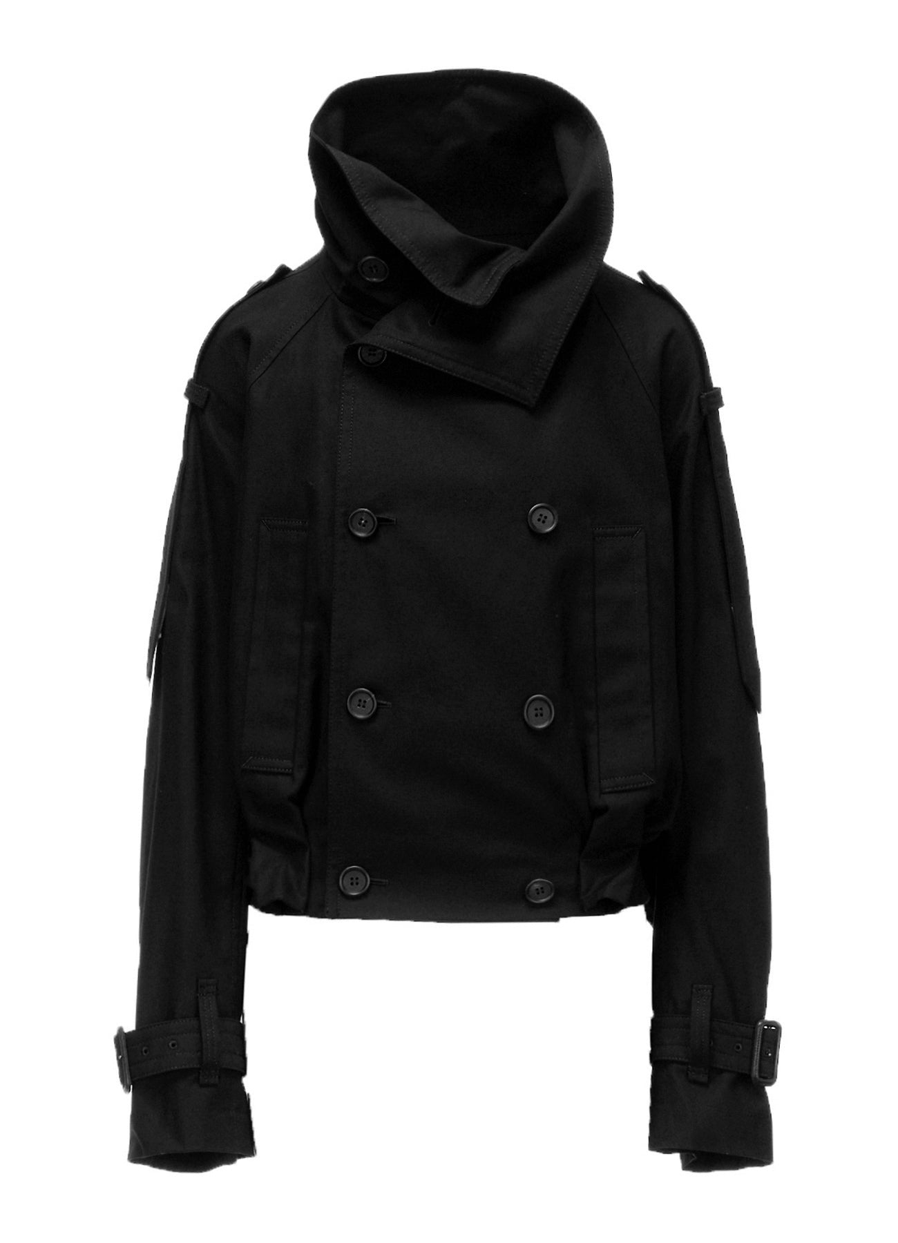 MILITARY BACKSIDE SATIN SHORT TRENCH JACKET – THE SHOP YOHJI YAMAMOTO