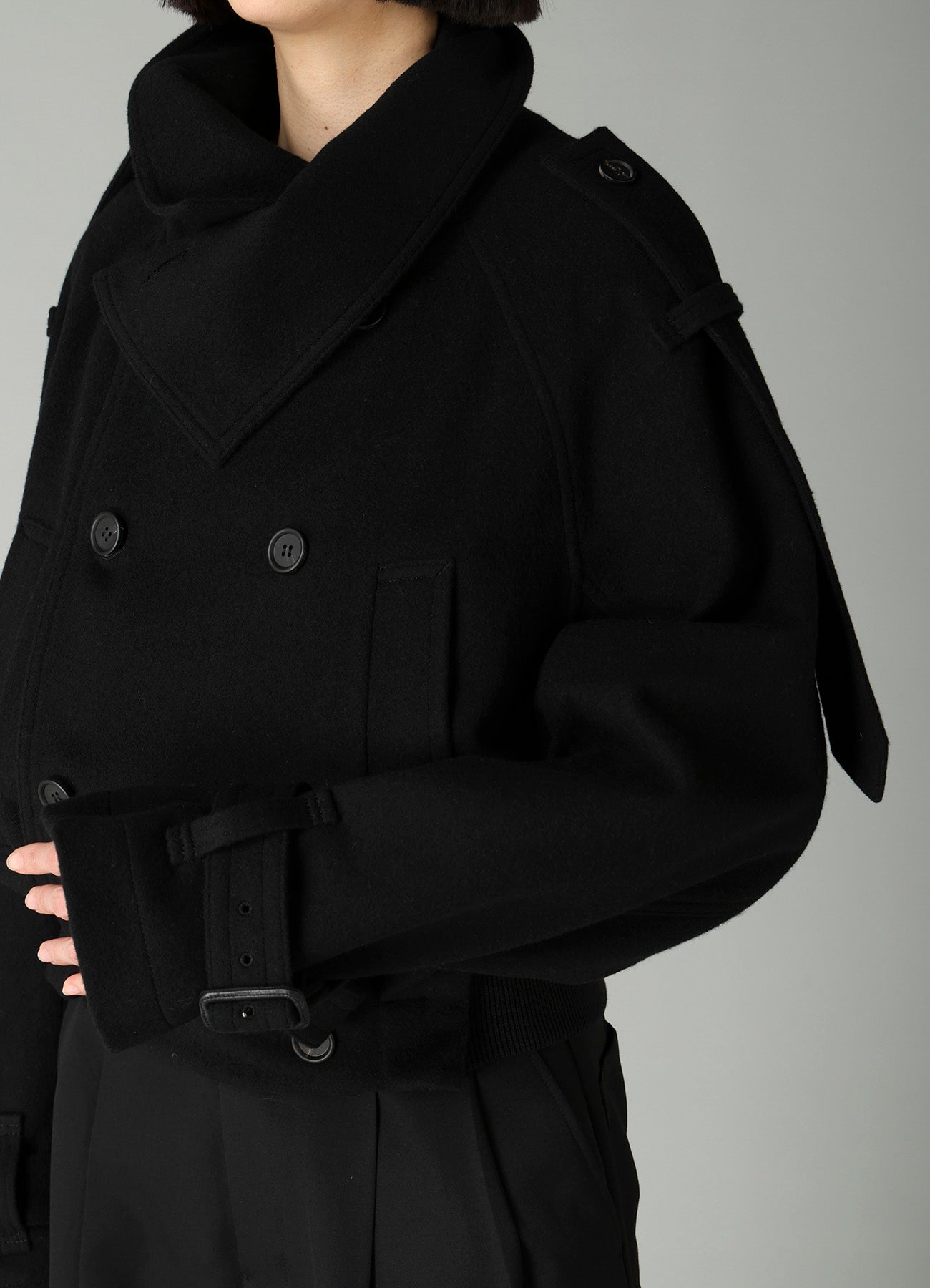 MELTON SHORT TRENCH JACKET