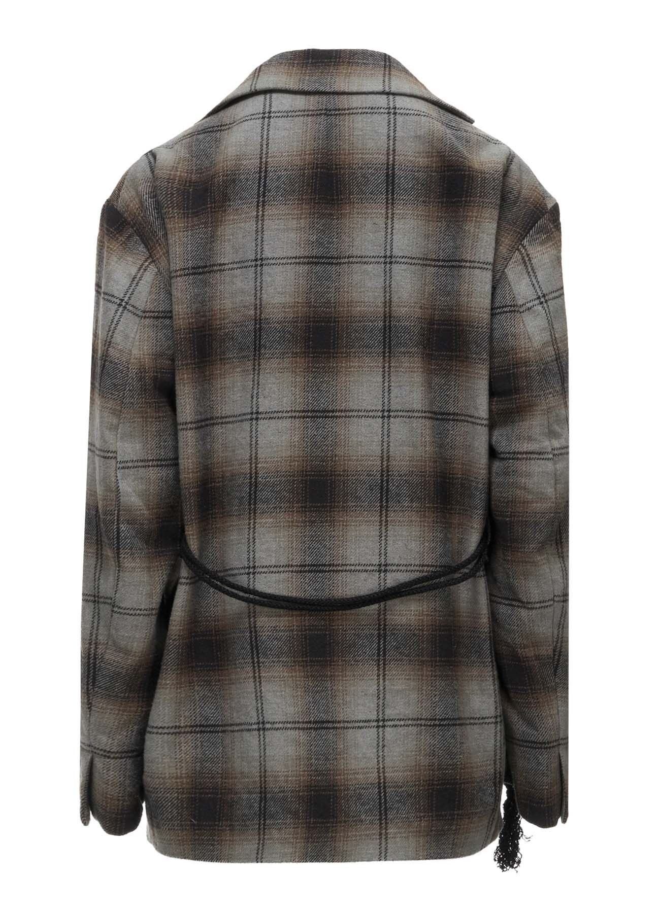 BRUSHED PLAID TOGGLE B DETAIL JACKET