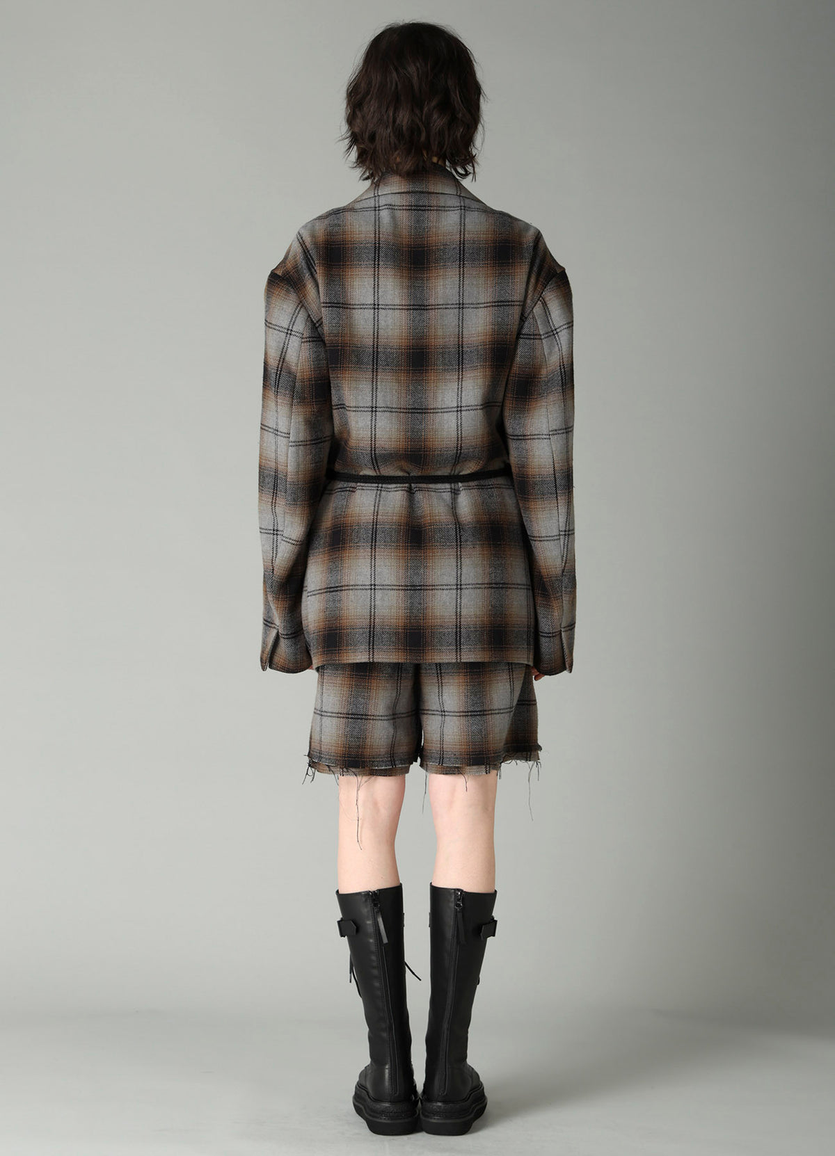 BRUSHED PLAID TOGGLE B DETAIL JACKET