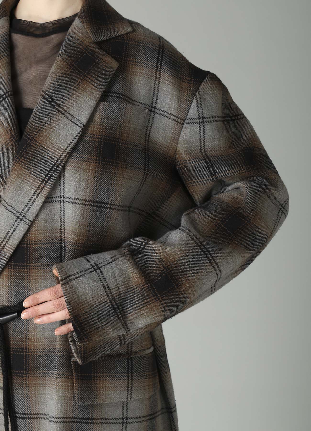 BRUSHED PLAID TOGGLE B DETAIL JACKET – THE SHOP YOHJI YAMAMOTO