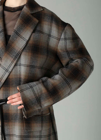 BRUSHED PLAID TOGGLE B DETAIL JACKET