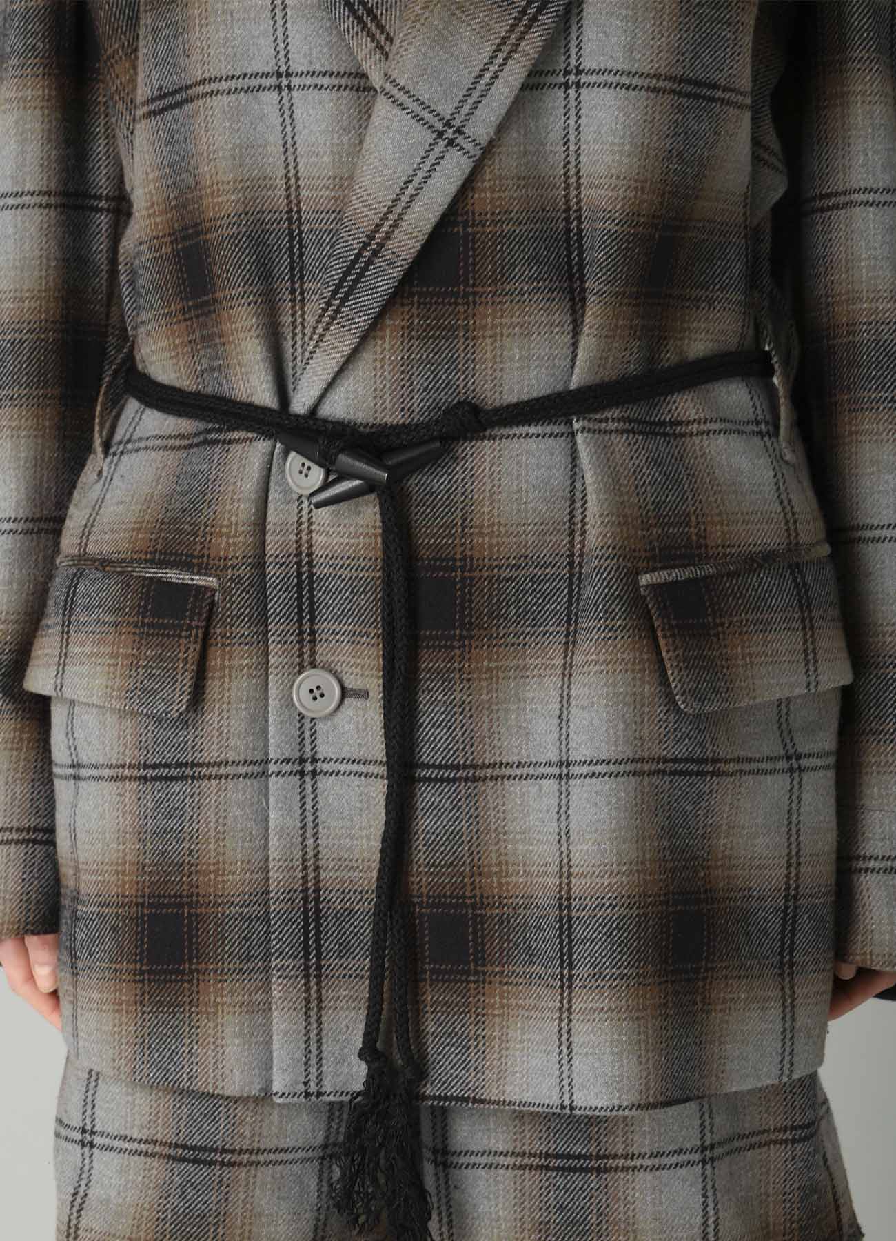 BRUSHED PLAID TOGGLE B DETAIL JACKET