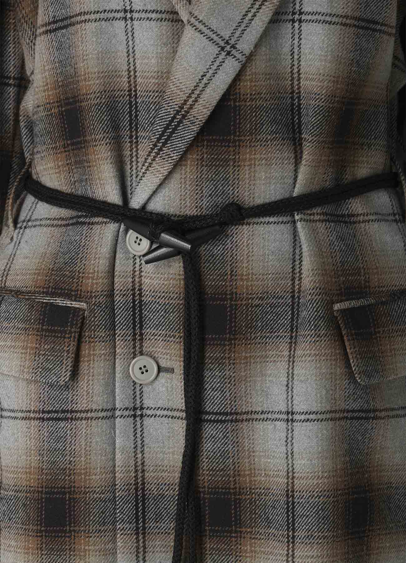 BRUSHED PLAID TOGGLE B DETAIL JACKET – THE SHOP YOHJI YAMAMOTO