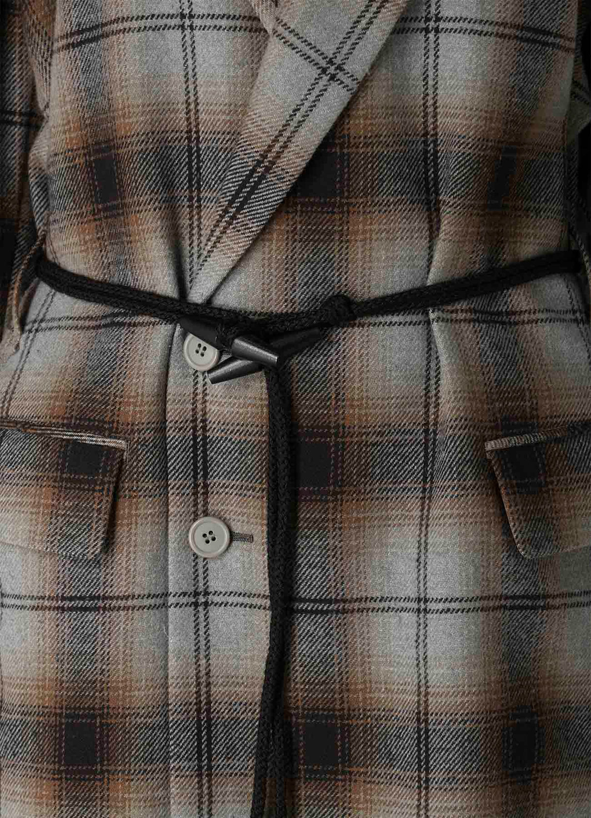 BRUSHED PLAID TOGGLE B DETAIL JACKET