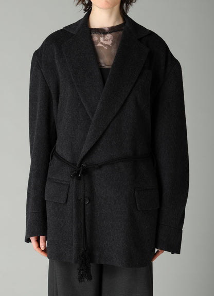 CASHMERE MIXED BEAVER TOGGLE B DETAIL JACKET