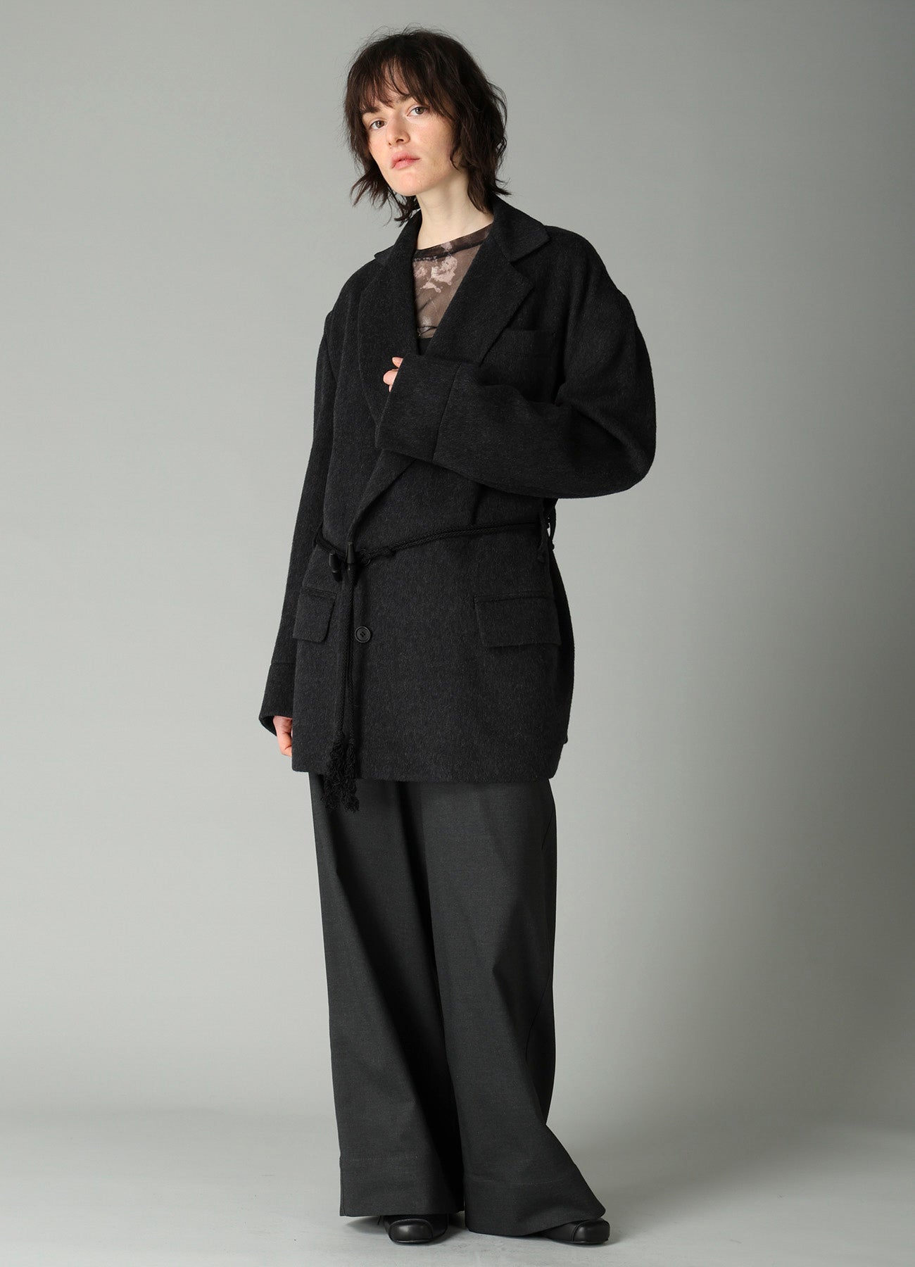 CASHMERE MIXED BEAVER TOGGLE B DETAIL JACKET – THE SHOP YOHJI YAMAMOTO