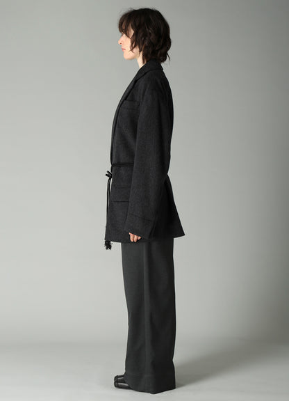 CASHMERE MIXED BEAVER TOGGLE B DETAIL JACKET