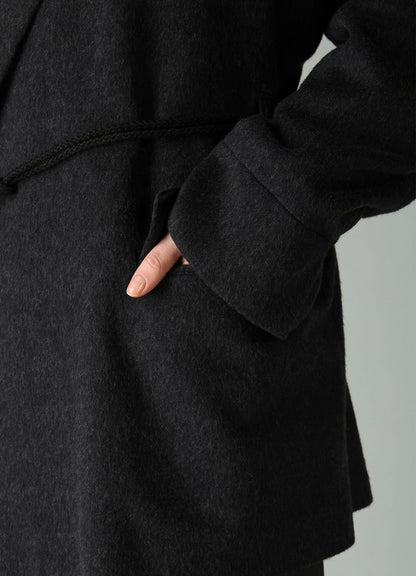 CASHMERE MIXED BEAVER TOGGLE B DETAIL JACKET
