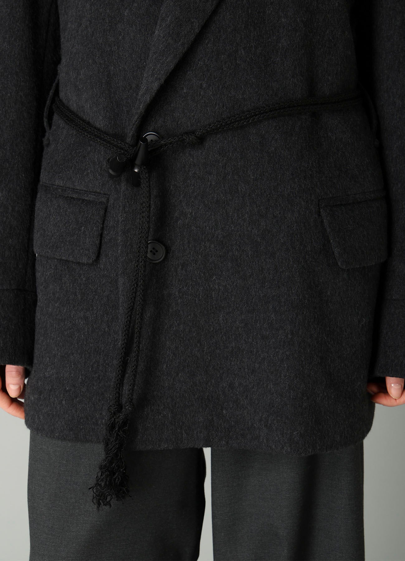 CASHMERE MIXED BEAVER TOGGLE B DETAIL JACKET
