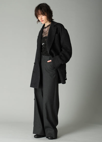 CASHMERE MIXED BEAVER TOGGLE B DETAIL JACKET