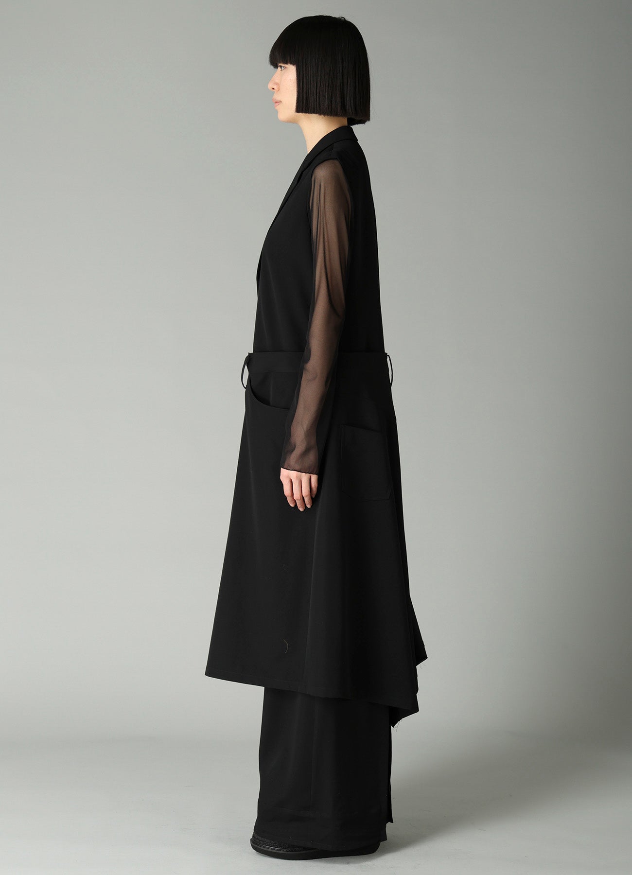 GABARDINE SKIRT COMBI LONG VEST