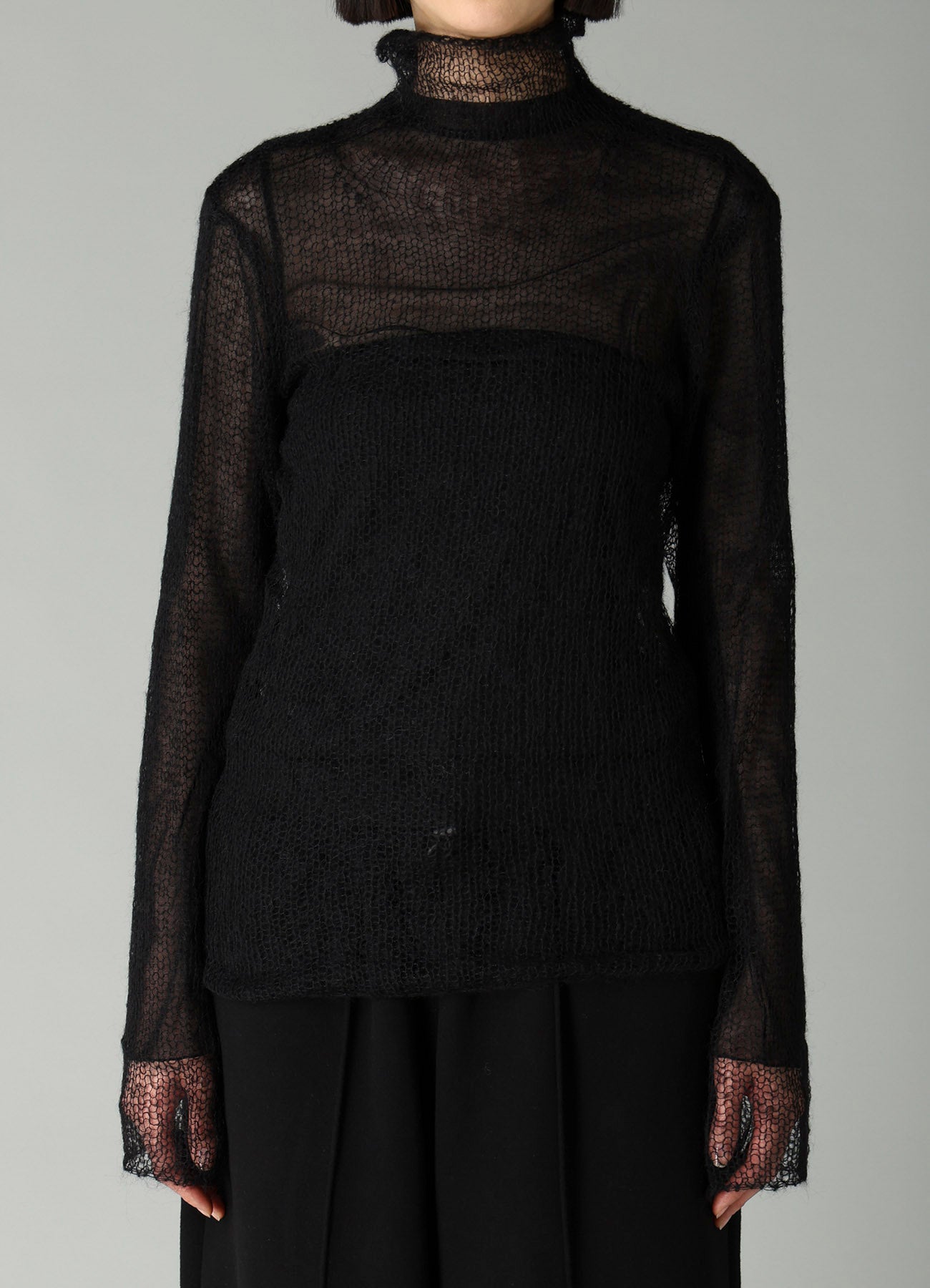 KID MOHAIR MIX HIGHNECK LONG SLV SWEATER