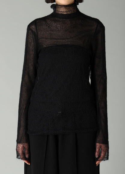 KID MOHAIR MIX HIGHNECK LONG SLV SWEATER