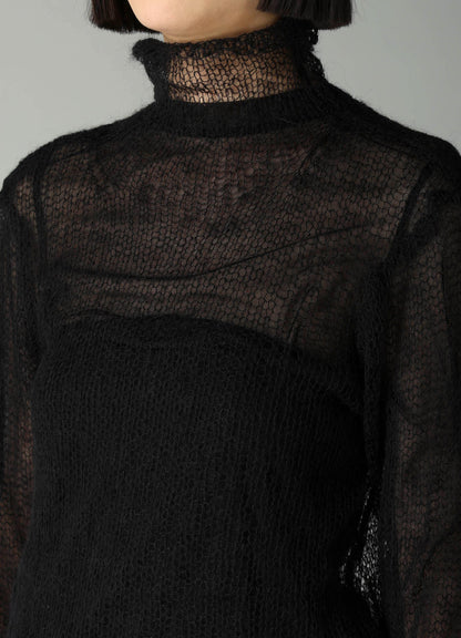 KID MOHAIR MIX HIGHNECK LONG SLV SWEATER
