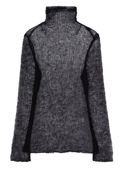 KID MOHAIR MIX HIGHNECK LONG SLV SWEATER