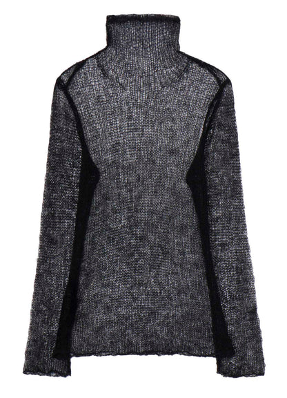 KID MOHAIR MIX HIGHNECK LONG SLV SWEATER