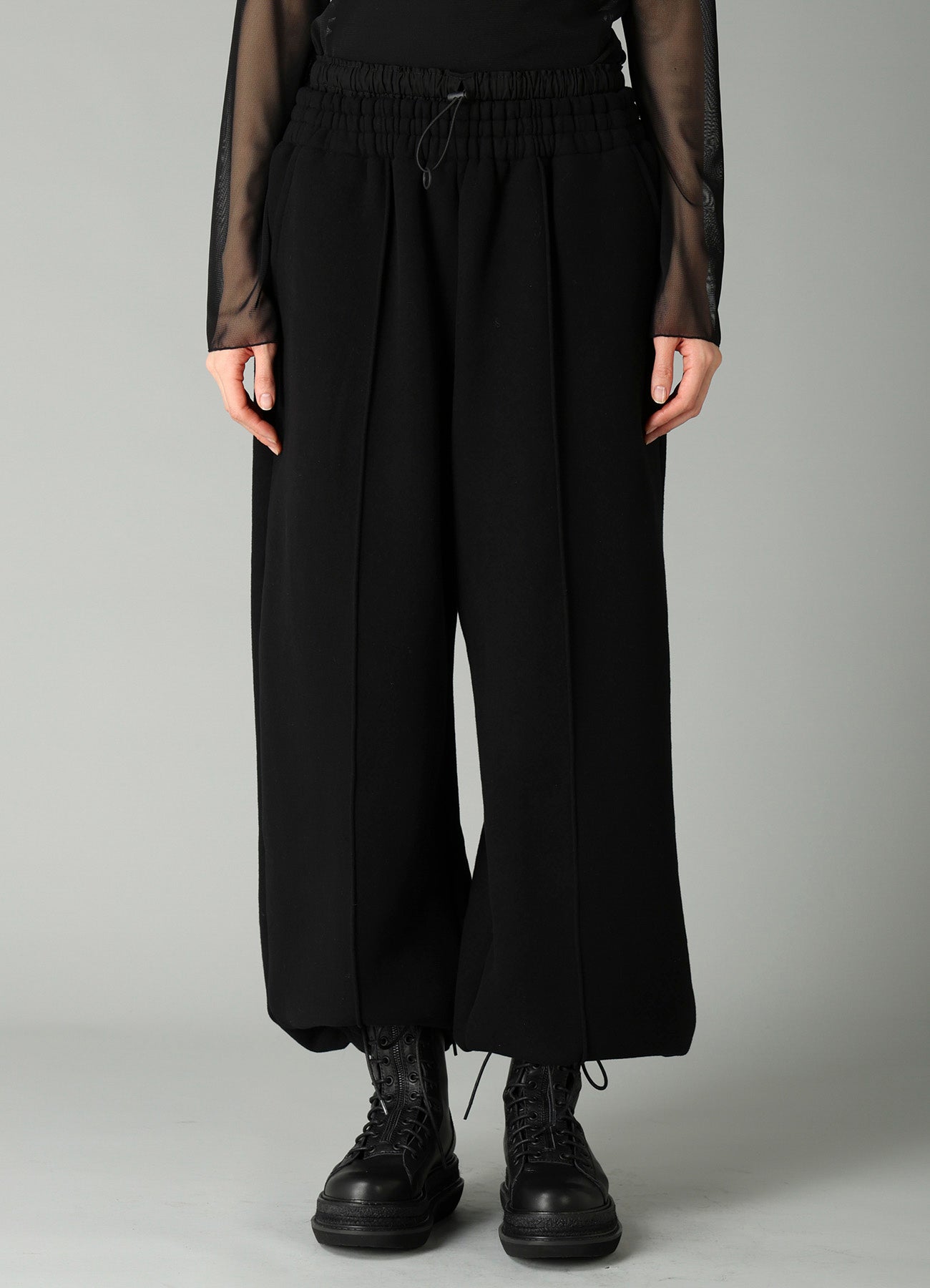 BRUSHED FRENCH TERRY DOUBLE WAIST SWEAT PANTS