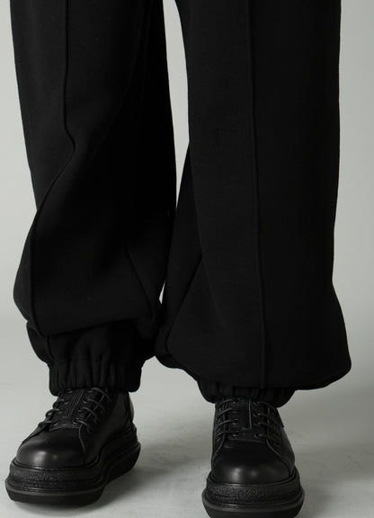BRUSHED FRENCH TERRY DOUBLE WAIST SWEAT PANTS
