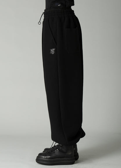 BRUSHED FRENCH TERRY DOUBLE WAIST SWEAT PANTS
