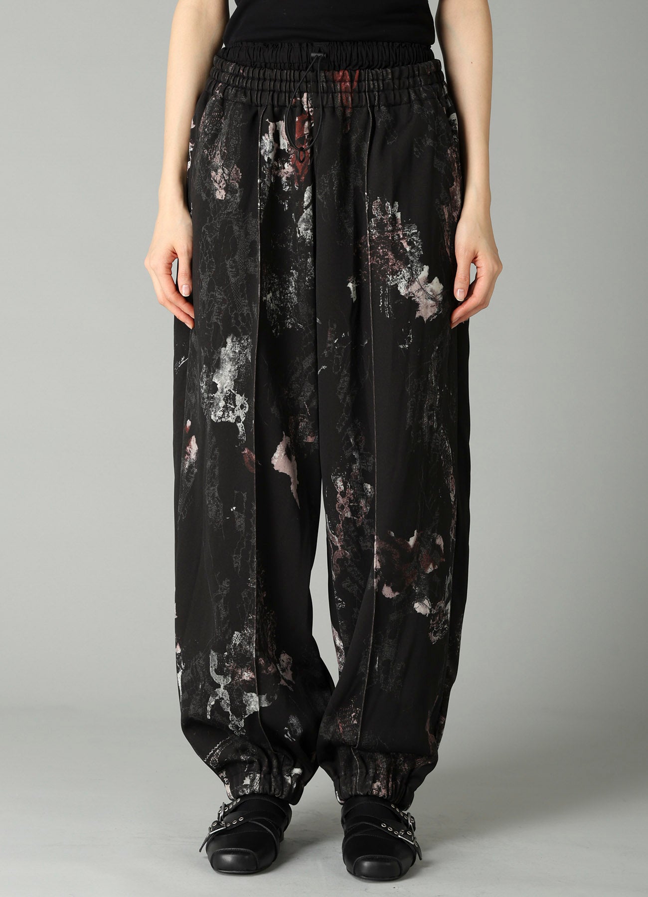 LACE FLOWER PT DOUBLE WAIST SWEAT PANTS