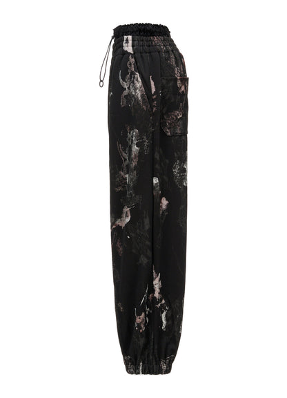 LACE FLOWER PT DOUBLE WAIST SWEAT PANTS